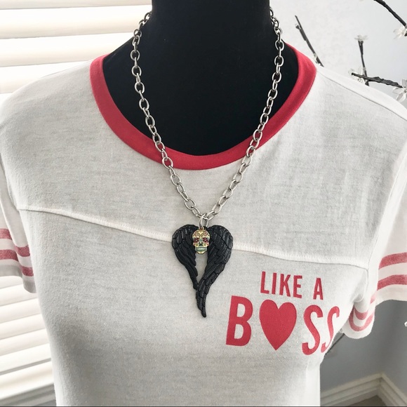 🆕 3D Angel Wings and Sugar Skull Pendant Alloy/Stainless Steel - Picture 4 of 8